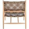 SAFAVIEH Home Collection Bandelier Natural Sungkai Solid Wood/Cognac Brown Leather Weave Accent Chair (Fully Assembled)(Natural / Brown)