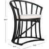 SAFAVIEH Home Collection Bates Tropical Coastal Natural/White Rattan Cushion Accent Chair (Fully Assembled)(White/Black)