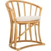 SAFAVIEH Home Collection Bates Tropical Coastal Natural/White Rattan Cushion Accent Chair (Fully Assembled)(White/Natural)