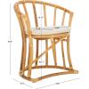 SAFAVIEH Home Collection Bates Tropical Coastal Natural/White Rattan Cushion Accent Chair (Fully Assembled)(White/Natural)