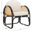 SAFAVIEH Home Collection Constella Tropical White/Black Accent Chair with Cushion (Fully Assembled)