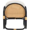 SAFAVIEH Home Collection Constella Tropical White/Black Accent Chair with Cushion (Fully Assembled)