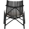 SAFAVIEH Home Collection Eisley Tropical White/Black Solid Wood Accent Chair with Cushion (Fully Assembled)(White/Black)