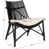 SAFAVIEH Home Collection Eisley Tropical White/Black Solid Wood Accent Chair with Cushion (Fully Assembled)(White/Black)