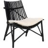 SAFAVIEH Home Collection Eisley Tropical White/Black Solid Wood Accent Chair with Cushion (Fully Assembled)(White/Black)
