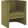 SAFAVIEH Home Collection Eydis Modern Light Grey Velvet Barrel Back Accent Chair (Fully Assembled)(Olive Green)