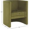 SAFAVIEH Home Collection Eydis Modern Light Grey Velvet Barrel Back Accent Chair (Fully Assembled)(Olive Green)