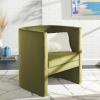 SAFAVIEH Home Collection Eydis Modern Light Grey Velvet Barrel Back Accent Chair (Fully Assembled)(Olive Green)