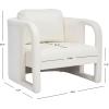 SAFAVIEH Home Collection Fifer Mid-Century Modern Cream Faux Shearling Fur Accent Chair (Fully Assembled)(Creme)