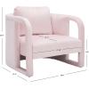 SAFAVIEH Home Collection Fifer Mid-Century Modern Cream Faux Shearling Fur Accent Chair (Fully Assembled)(Light Pink)