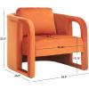 SAFAVIEH Home Collection Fifer Mid-Century Modern Cream Faux Shearling Fur Accent Chair (Fully Assembled)(Rust)