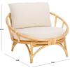 SAFAVIEH Home Collection Gwyneth Tropical White/Natural Accent Chair with Cushion (Fully Assembled)