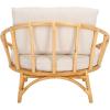 SAFAVIEH Home Collection Gwyneth Tropical White/Natural Accent Chair with Cushion (Fully Assembled)