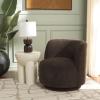 SAFAVIEH Home Collection Hayls Brown Linen Swivel Accent Chair (Fully Assembled)(Brown)