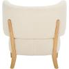 SAFAVIEH Home Collection Jakoda Off-White & Natural Solid Wood Wingback Accent Chair (Fully Assembled)(Off White/Natural)