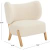 SAFAVIEH Home Collection Jakoda Off-White & Natural Solid Wood Wingback Accent Chair (Fully Assembled)(Off White/Natural)