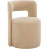 SAFAVIEH Home Collection JoJo Beige Faux Shearling Round Seat Upholstered Accent Chair (Fully Assembled)(Beige)
