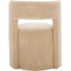SAFAVIEH Home Collection JoJo Beige Faux Shearling Round Seat Upholstered Accent Chair (Fully Assembled)(Beige)