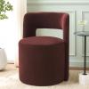 SAFAVIEH Home Collection JoJo Beige Faux Shearling Round Seat Upholstered Accent Chair (Fully Assembled)(Bordeaux)