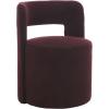 SAFAVIEH Home Collection JoJo Beige Faux Shearling Round Seat Upholstered Accent Chair (Fully Assembled)(Bordeaux)