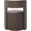 SAFAVIEH Home Collection JoJo Beige Faux Shearling Round Seat Upholstered Accent Chair (Fully Assembled)(Chocolate)