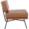 SAFAVIEH Home Collection Kermit Modern Malachite Green Velvet/Matte Black Living Room Dining Room Bedroom Office Foyer Accent Chair(Cognac /Matte Black)