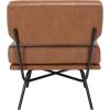 SAFAVIEH Home Collection Kermit Modern Malachite Green Velvet/Matte Black Living Room Dining Room Bedroom Office Foyer Accent Chair(Cognac /Matte Black)