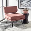 SAFAVIEH Home Collection Kermit Modern Malachite Green Velvet/Matte Black Living Room Dining Room Bedroom Office Foyer Accent Chair(Dusty Rose Velvet/Matte Black)
