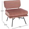 SAFAVIEH Home Collection Kermit Modern Malachite Green Velvet/Matte Black Living Room Dining Room Bedroom Office Foyer Accent Chair(Dusty Rose Velvet/Matte Black)