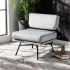 SAFAVIEH Home Collection Kermit Modern Malachite Green Velvet/Matte Black Living Room Dining Room Bedroom Office Foyer Accent Chair(Grey Velvet/Matte Black)