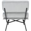 SAFAVIEH Home Collection Kermit Modern Malachite Green Velvet/Matte Black Living Room Dining Room Bedroom Office Foyer Accent Chair(Grey Velvet/Matte Black)