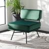 SAFAVIEH Home Collection Kermit Modern Malachite Green Velvet/Matte Black Living Room Dining Room Bedroom Office Foyer Accent Chair(Malachite Green Velvet/Matte Black)