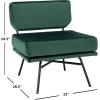 SAFAVIEH Home Collection Kermit Modern Malachite Green Velvet/Matte Black Living Room Dining Room Bedroom Office Foyer Accent Chair(Malachite Green Velvet/Matte Black)