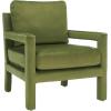 SAFAVIEH Home Collection Kye Mid-Century Modern Olive Green Velvet Accent Chair (Fully Assembled)(Olive Green)