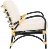 SAFAVIEH Home Collection Meara Tropical Coastal Black Rattan Accent Chair with Cushion (Fully Assembled)