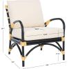 SAFAVIEH Home Collection Meara Tropical Coastal Black Rattan Accent Chair with Cushion (Fully Assembled)