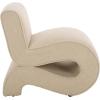 SAFAVIEH Home Collection Mikk Mid-Century Modern Beige Boucle Accent Chair (Fully Assembled)(Beige)