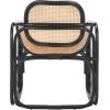 SAFAVIEH Home Collection Nadie Tropical Coastal Black/Natural Rattan Accent Chair (Fully Assembled)(Black/Natural)