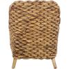 SAFAVIEH Home Collection Purrl Tropical Coastal Natural Solid Wood Hyacinth Accent Chair with Cushion (Fully Assembled)(White/Brown Wash)