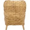 SAFAVIEH Home Collection Purrl Tropical Coastal Natural Solid Wood Hyacinth Accent Chair with Cushion (Fully Assembled)(White/Natural)