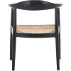 SAFAVIEH Home Collection Savina Black & Natural Solid Wood Open Webbing Accent Chair (Fully Assembled)(Black/Natural)