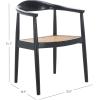 SAFAVIEH Home Collection Savina Black & Natural Solid Wood Open Webbing Accent Chair (Fully Assembled)(Black/Natural)