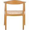 SAFAVIEH Home Collection Savina Black & Natural Solid Wood Open Webbing Accent Chair (Fully Assembled)(Natural/Natural)