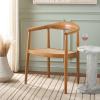 SAFAVIEH Home Collection Savina Black & Natural Solid Wood Open Webbing Accent Chair (Fully Assembled)(Natural/Natural)