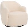 SAFAVIEH Home Collection Theoden Off-White Faux Shearling Swivel Accent Chair (Fully Assembled)