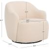SAFAVIEH Home Collection Theoden Off-White Faux Shearling Swivel Accent Chair (Fully Assembled)