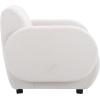 SAFAVIEH Home Collection Waylen Off-White Channel Tufted/Black Legs Low Profile Accent Chair (Fully Assembled)