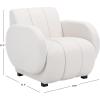 SAFAVIEH Home Collection Waylen Off-White Channel Tufted/Black Legs Low Profile Accent Chair (Fully Assembled)