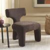 SAFAVIEH Home Collection Zalens Mid-Century Modern Brown Boucle Accent Chair (Fully Assembled)(Brown)