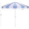 SAFAVIEH Outdoor – Buti 9 FT Patio Umbrella – Crank Lift, Aluminum Frame with White Pole, Weather Resistant for Deck, Backyard, Garden (PAT8027)(Baby Blue Stripe/White)